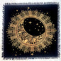 INDACORIFY Moon Altar Table Top Cloth with Fringes Alter Tarot Witchcraft Spread Meditational Spiritual Sacred Cloth 18x18 in (Gold Flower Moon Star) - color: Gold Flower Moon Star