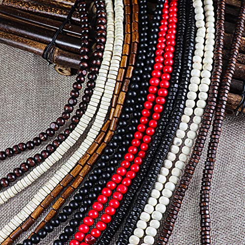 COLORFUL BLING Africa Natural Wooden Beads Buddha Buddhist Rosary Mala Necklace Tibetan Prayer Meditation Strand Necklace for Men Women Tibetan Jewelry