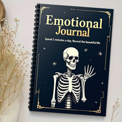 100 Pages Mental Health Journal for Women Men, A5 Guided Self Care & Emotional Diary with Mood Tracker & Feelings Log for Psychologh Gifts, Black - color: Black-A