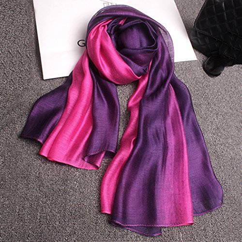 Cotton Silk Scarf Elegant Soft Wraps Color Shade Scarves for Women - color: Rose Red