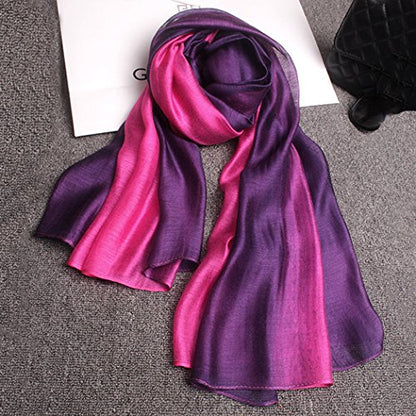 Cotton Silk Scarf Elegant Soft Wraps Color Shade Scarves for Women - color: Rose Red