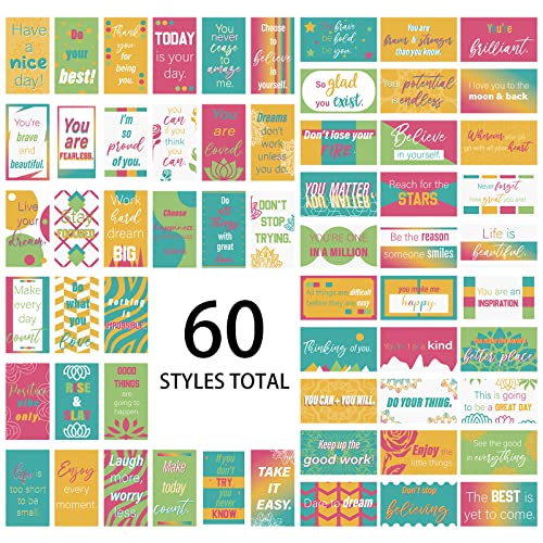 Jinei 300 Inspirational Affirmation Cards Bulk Daily Positive Motivational Gifts Cards Small Mini Encouragement Quotes for Women Coworker Team(Line Flower) - style: Line Flower Style
