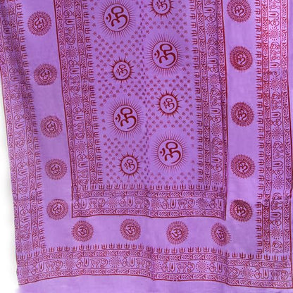 Prabhuji's Gifts Meditation Yoga Prayer Shawl with Om Symbol, Purple Multi-Use Wrap - Unisex