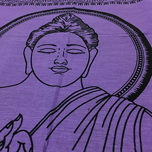 Buddha Indian Cotton Yoga Meditation Prayer Altar Cloth (40" x 40") (Purple) - color: Purple