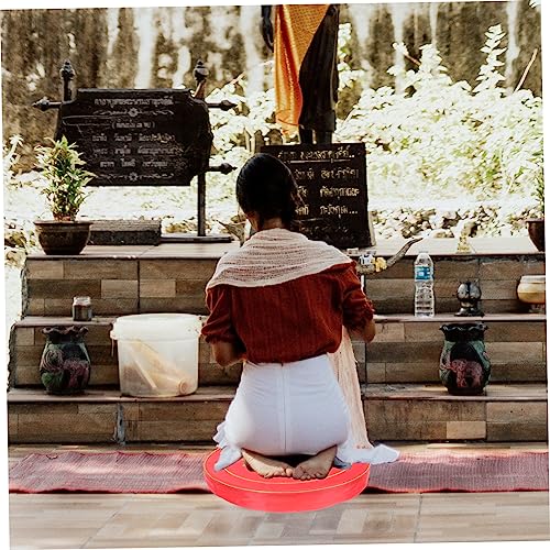 Happyyami Lotus Printing Meditation Seat Mat Yoga Cushion for Meditation and Worship - color: Red