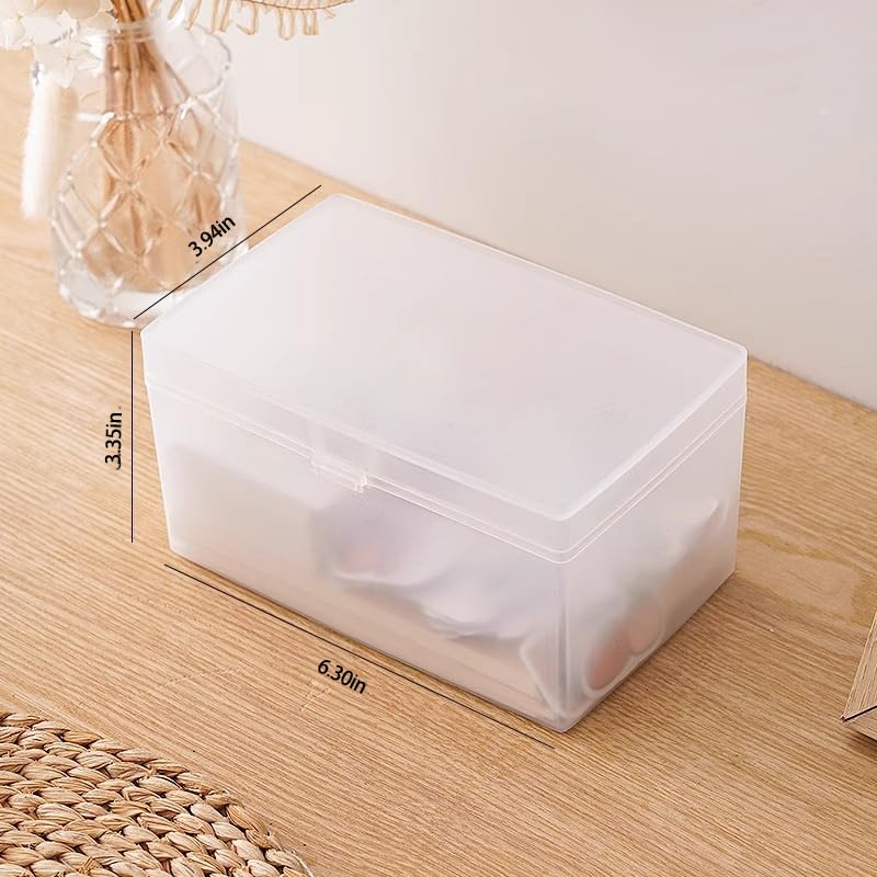 Frosted Storage Box with Lid Card Drawer Storage Box Organizer-Medium - size: Medium