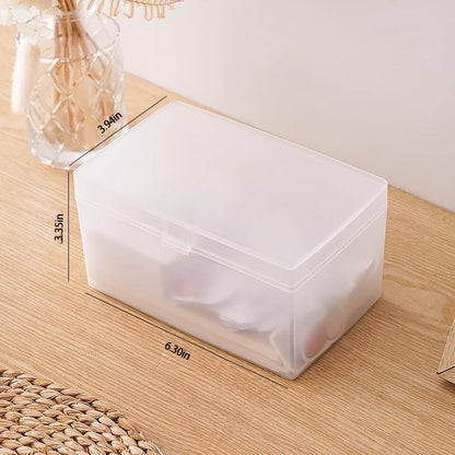 Frosted Storage Box with Lid Card Drawer Storage Box Organizer-Medium - size: Medium
