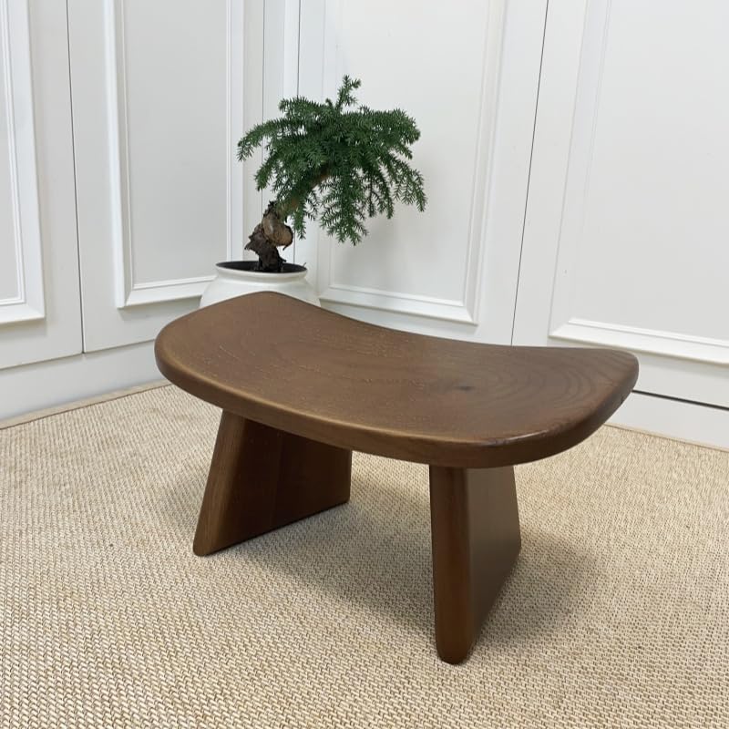 Wooden Meditation Bench - Ergonomic Angled Seat for Yoga, Prayer & Zen - Solid Hardwood Portable Design (Large) - size: Large