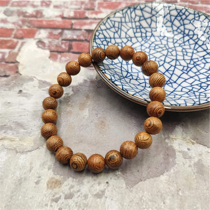 COLORFUL BLING Handmade Wooden Prayer Beaded Bracelet for Men Women Tibetan Buddhist Meditation Mala Beaded Stretch Bracelet Bangle Wood Jewelry - color: wenge