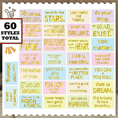 Jinei 300 Inspirational Affirmation Cards Bulk Daily Positive Motivational Gifts Cards Small Mini Encouragement Quotes for Women Coworker Team(Gilded Style) - style: Gilded Style