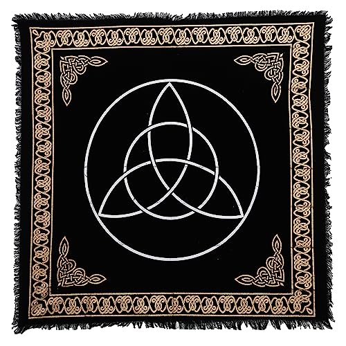 Indian Consigners Altar Cloth Vesica Pisces Knots Witchcraft Alter Tarot Spread Wiccan Spiritual 36" Sacred Alter Table Cloth (Triquetra Gold Silver) - color: Triquetra Silver