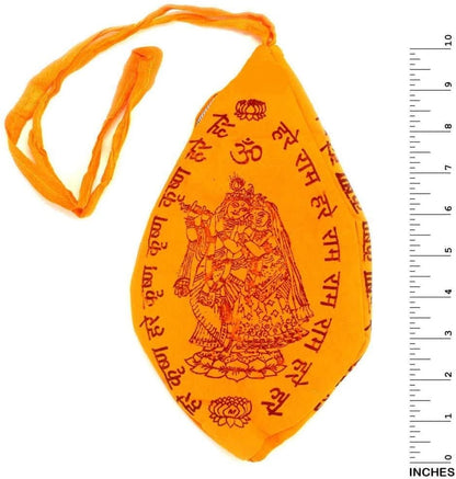 IS4A Gaumukhi Jap Mala Bag - Hare Rama Hare Krishna Design Cotton Gomukhi Japa Mala Chanting Bag for Mantra Jap & Meditation