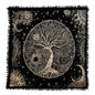 Indian Consigners Tree of Life Altar Cloth Tapestry Tablecloth Celtic Trees Ritual Spiritual Cloth for Sacred Places, Cotton Square Tarot Table Cover 18 by 18 Sacred - color: Golden Celestical Dry Tree, size: 18" x 18" (Square)