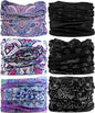 Headband Neck Gaiter Head Wrap Headwear Face Mask Magic Scarf Bandana for Men and Women - color: 6pc.pink Series