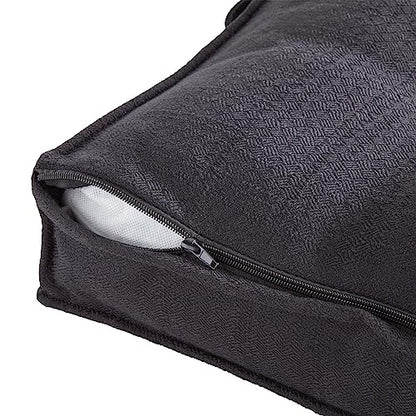 Square Tufted Floor Pillow with Removable Cover, Black, Large (40") - color: Black, size: Large (40")