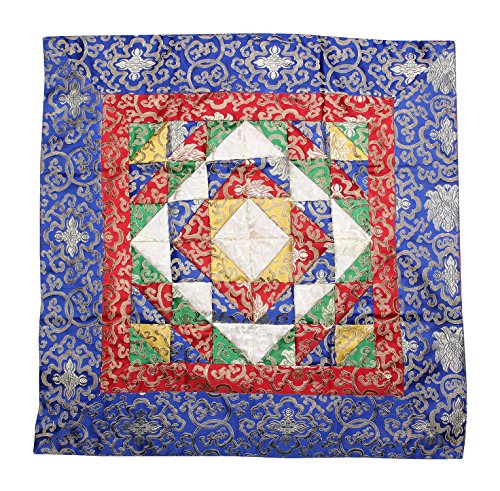 Tibetan Patch Silk Brocade Table Runner/Shrine Cover/Altar Cloth/Table Cover (37 X 37 Inches)