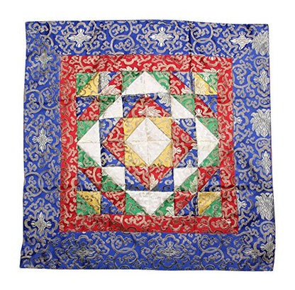 Tibetan Patch Silk Brocade Table Runner/Shrine Cover/Altar Cloth/Table Cover (37 X 37 Inches)