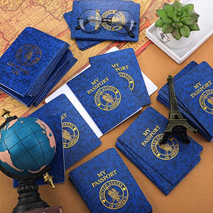 50 Pcs Blank Passport for Kids Book Passport Notebook Blue Bulk 4 x 5.5 Inch Play Fake Pass Port for Travel Operation World Travel Activity (Hawk) - style: Hawk