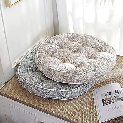 SRHWBF Meditation Cushion 23inch Round Floor Pillow Large Floor Cushion Yoga Cushion Cotton Linen Cushion for Indoors and Outdoors Terrace