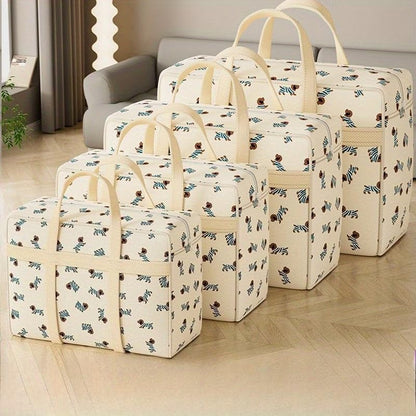 Extra Large Foldable Storage Bag with Handles, Heavy-Duty Non-Woven Fabric, Dustproof & Moisture Resistant for Blankets, Moving, Packing and Travel, Home Organization Solution Clothes Organizer - L