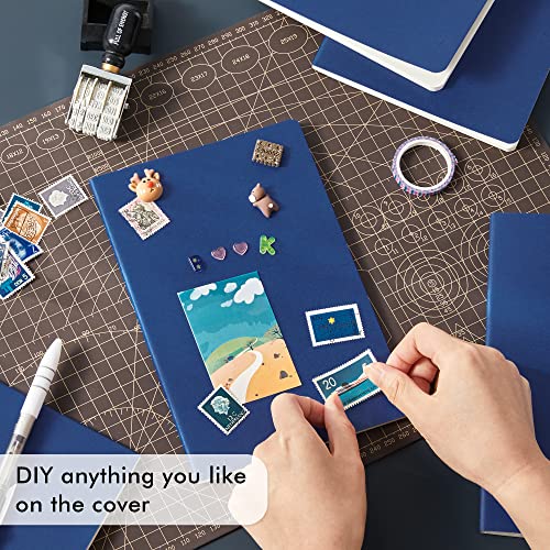 8 Pack Soft Cover Journal Bulk, Feela Notebooks College Ruled for Work, Lined Travel Journal for Women Men, Note Taking Notebook School Supplies Business Writing, 8.2” x 5.5”, A5, Navy - color: 8 Navy
