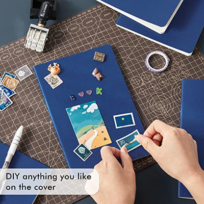 8 Pack Soft Cover Journal Bulk, Feela Notebooks College Ruled for Work, Lined Travel Journal for Women Men, Note Taking Notebook School Supplies Business Writing, 8.2” x 5.5”, A5, Navy - color: 8 Navy