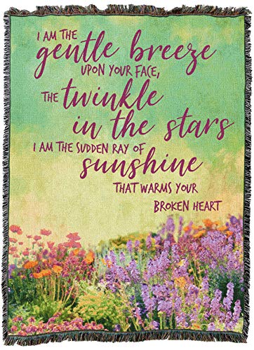 Pure Country Weavers I Am The Gentle Breeze Upon Your Face Blanket Flowers - Sympathy Bereavement Gift Tapestry Throw Woven from Cotton - Made in the USA (72x54)