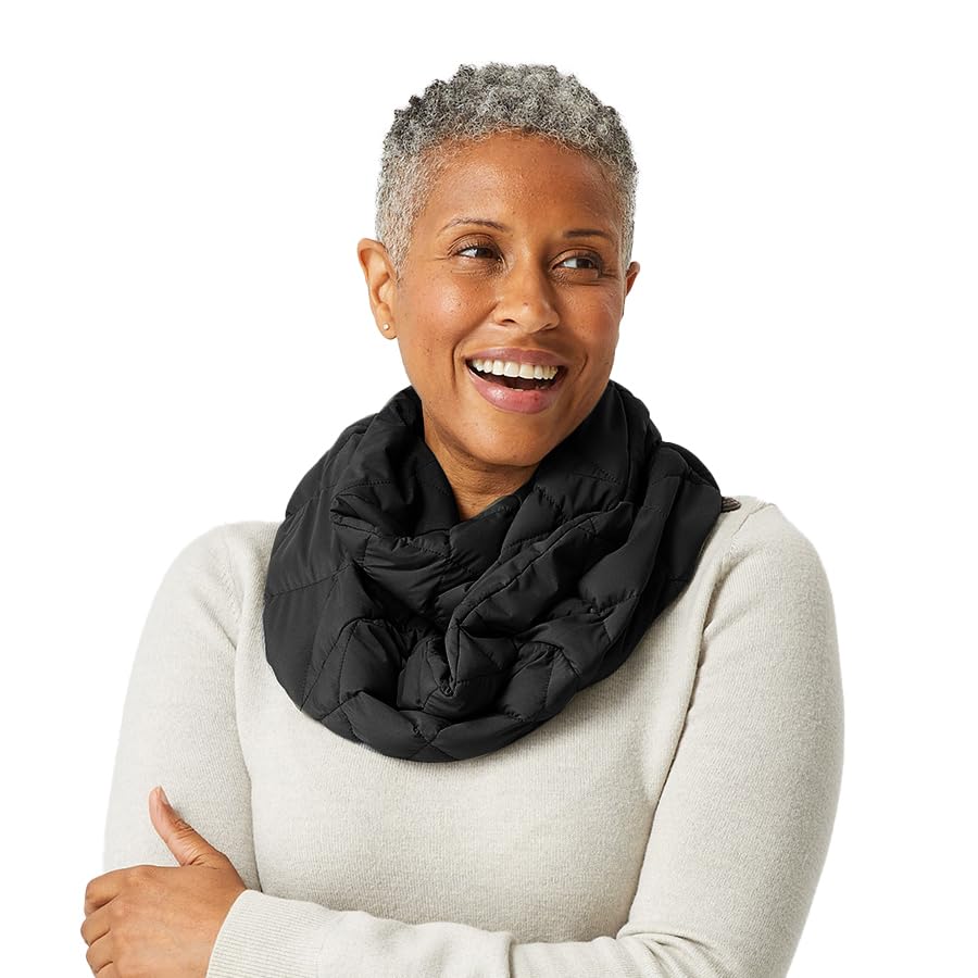 PYVOT Weighted Infinity Scarf, 3 lb Sensory Shoulder Wrap for Everyday Comfort - color: Black