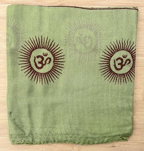 Indian Om Mantra Hand Block Printed Scarf Prayer Shawl (Light Green)