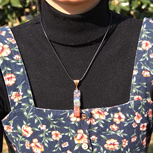 Orgone Chakra Pendant 7 Chakra Stones Necklace Orgonite Pendant with Adjustable Cord Crystals Necklace for Women Men - style: Faith