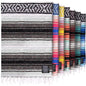 Hydration Nation Authentic Extra Large Mexican Blanket (70"x50") - Handwoven Yoga, Serape- Artisanal Falsa, Beach, Camping, Picnic, Outdoor(Gray) - color: Gray