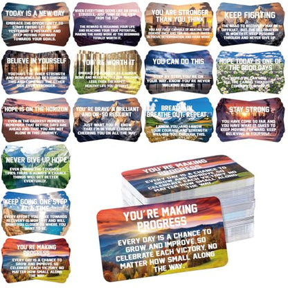 Motiskyy 300 Pcs Motivation Inspiration Affirmation Cards, Recovery Encouragement Cards 3.5 x 2 Inch Positive Inspirational Hope Quotes Card Sobriety Recovery Greeting Gifts for Men Women(Landscape)