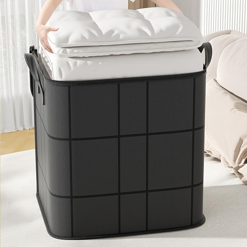 Foldable Wardrobe Storage Bag, Large Capacity Storage Box, Household Double Zipper with Handle Clothing and Quilt Organizer Bag, Suitable for Moving, Travel, Storage Basket