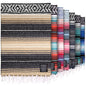 Authentic Large Handwoven Mexican Blanket - Soft Yoga Blankets - Durable Serape - Lightweight Falsa Blanket, Beach, Camping, Picnic, Equestrian Saddle, Outdoor Blankets 70"x50" - Sand - color: Sand