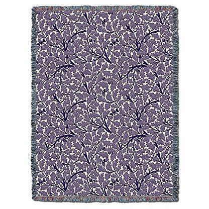Pure Country Weavers William Morris Oak Tree Purple Blanket XL - Arts & Crafts - Gift Tapestry Throw Woven from Cotton - Made in the USA (82x62) - color: Purple, size: X-Large