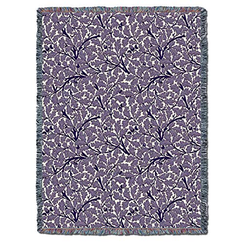 Pure Country Weavers William Morris Oak Tree Purple Blanket XL - Arts & Crafts - Gift Tapestry Throw Woven from Cotton - Made in the USA (82x62) - color: Purple, size: X-Large