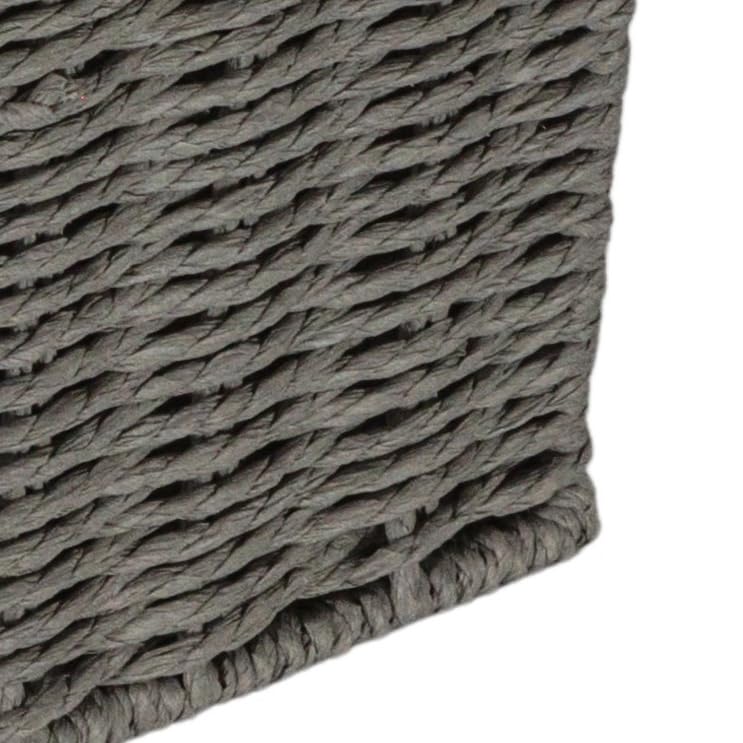 Household Essentials Small Handwoven Paper Rope Wicker Basket with Lid, Grey - color: Grey, size: Small (Pack of 1)