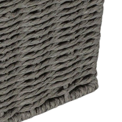 Household Essentials Small Handwoven Paper Rope Wicker Basket with Lid, Grey - color: Grey, size: Small (Pack of 1)