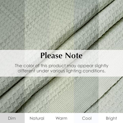 Salt Earth 100% Cotton Waffle Blanket, Twin Size 68"x92" – Lightweight All Season Throw Blanket for Couch, Bed & Bedroom, Soft Modern Cozy Cotton Blanket (Sea Foam) - color: Sea Foam, size: Twin