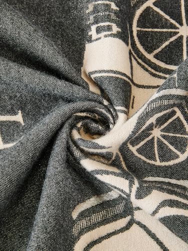 Women's Reversible Pashmina Shawl Wrap for Women Big Scarf Holiday Gifts - color: 11-darkgrey-white