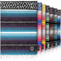 Hydration Nation Authentic Extra Large Mexican Blanket (70"x50") - Handwoven Yoga, Serape- Artisanal Falsa, Beach, Camping, Picnic, Outdoor - Purple Haze - color: Purple Haze