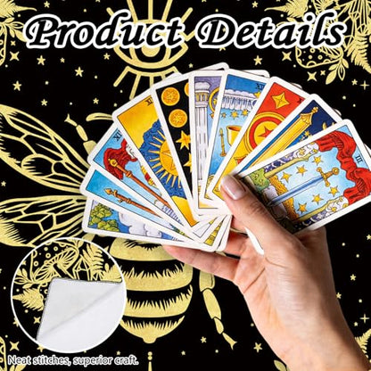 Tarot Altar Cloth Evil Eye and Bee Print Card Table Tablecloth Celestial Mushroom Tablecloth with Tarot Bag for Reading Rituals Crystals Spiritual Divination Witchcraft Supplies - color: Evil Eye and Bee