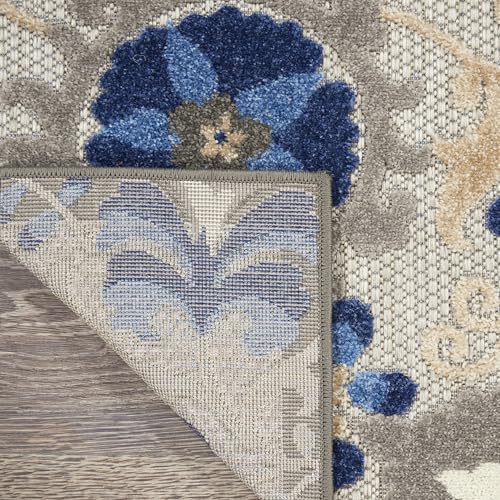 Nourison Home Aloha Natural Blue 9'6" x 13' Area Rug - Easy Clean, Non Shedding, Bed Room, Living Room, Dining Room, Kitchen (10' x 13') - color: Natural Blue, size: 9'6" x 13' (Rectangular)