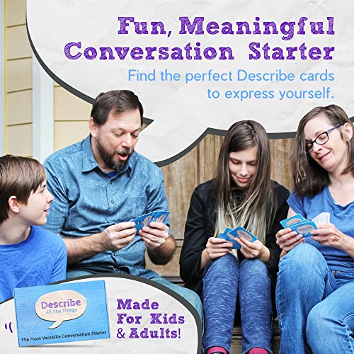 Describe Cards - All The Things Box, Over Two Dozen Games and Learning Activities for Families, Therapy, School, and More. Bundle Includes Deck One & Deck Two Conversation Cards with Activity Board.