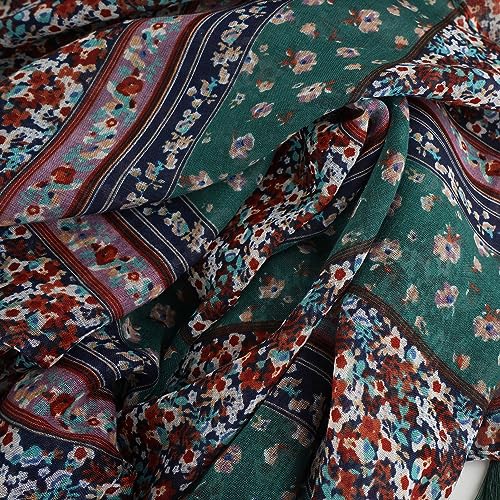 YOUR SMILE Large Boho Scarf for Women Lightweight Floral Printed Scarves Fall Winter Fashion Fringed Shawl wraps - color: 29