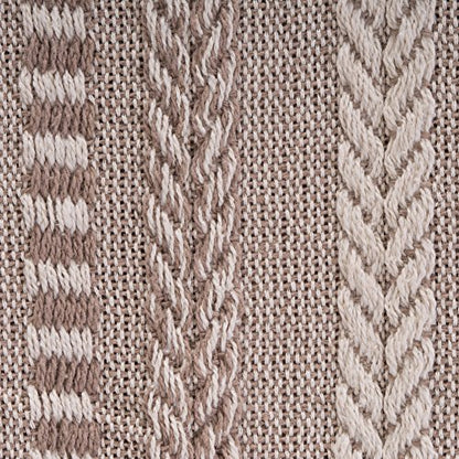 DII Braided Striped Decorative Throw Blanket, 50x60, Stone - color: Stone