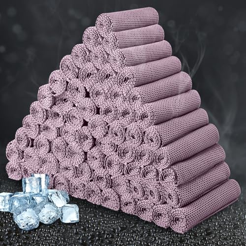 Honoson Cooling Towel Bulk - Neck & Face Cool Chilly Towels Microfiber Breathable Sport Sweat Rag for Gym, Yoga, Travel, Camping, Running, Outdoor - color: Pink Purple, size: 47"x12"