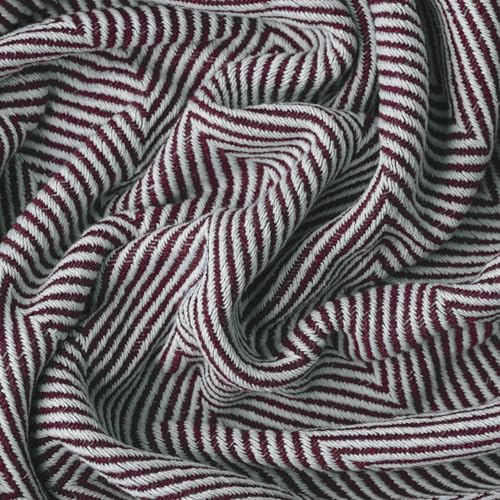 Bed Blanket, Lightweight, Cotton-Rich Blend, Recycled Cotton, Twin Size (57 x 79 Inch), Textured Woven Bedding, Breathable Layering Cover, Burgundy - color: Burgundy Red, size: Twin