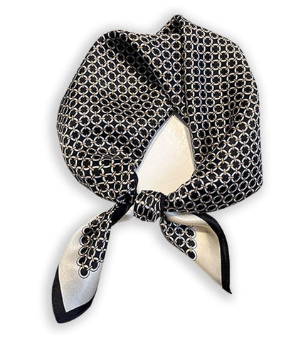 100% Mulberry Silk Neck Scarf - 21'' x 21'' Lightweight Neckerchief - Women Men Small Square Digital Printed Scarves - color: 064