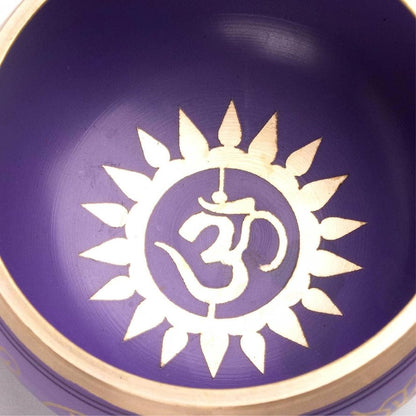 Chakra Singing Bowls with Wooden Striker & Cushion Gift Box Set | Lift Vibration & Frequency; Sound Therapy; Holistic Healing, Meditation & Relaxation Mindfulness Mantra (Crown) - color: Crown Chakra